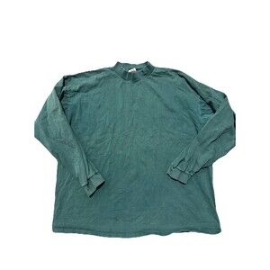 VTG Nike Faded Longsleeve Shirt Swoosh 2XL Mock Turtleneck Forest Green